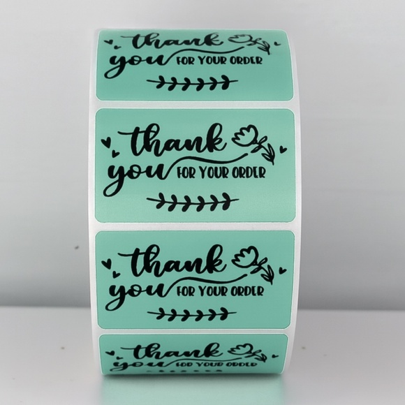 💖 Thank You For Your Order Stickers | Pack of 100 | 2x1 Inch | Small Business - Picture 3 of 11